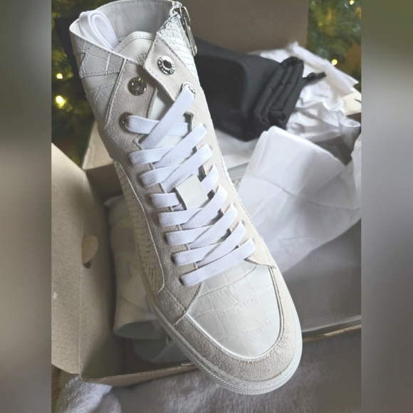 New!! Zadig & Voltaire, High Flash Keith Sneakers, Blanc(White), Size 38 - NIB - Picture 10 of 14